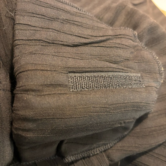 KALIYANA Sz S Oversized Dress Two Layer Patch Side Slits Textured Stripes - Picture 13 of 14